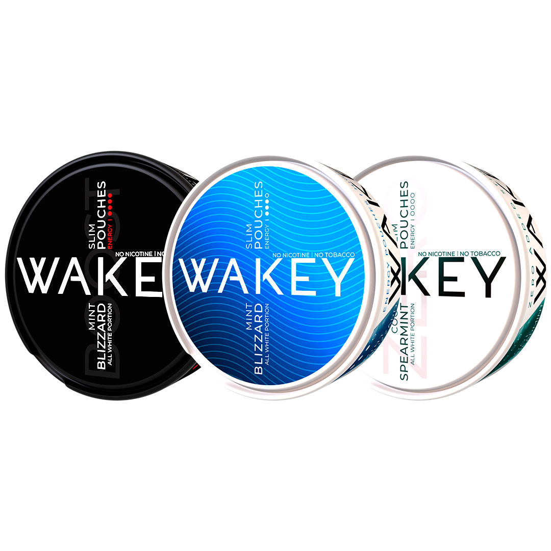 Wakey Combopakke Energy Pouches, nikotinfri snus med koffein Prøvepakken, som hjælper til snusstop