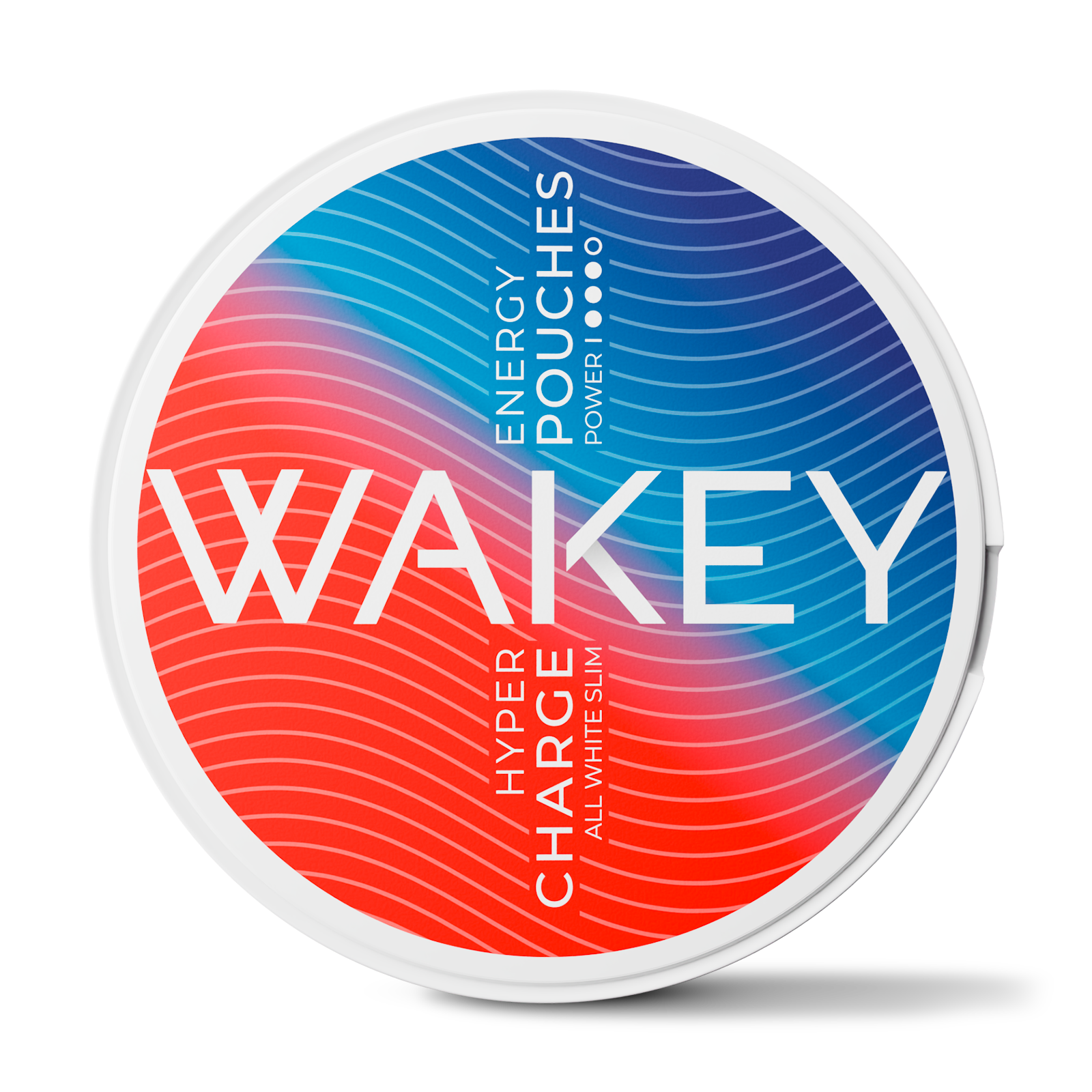 Wakey Energy Pouches, Hyper Charge, All White Slim nikotinfri snus med energidrik smag, hjælper til snusstop, indeholder koffein