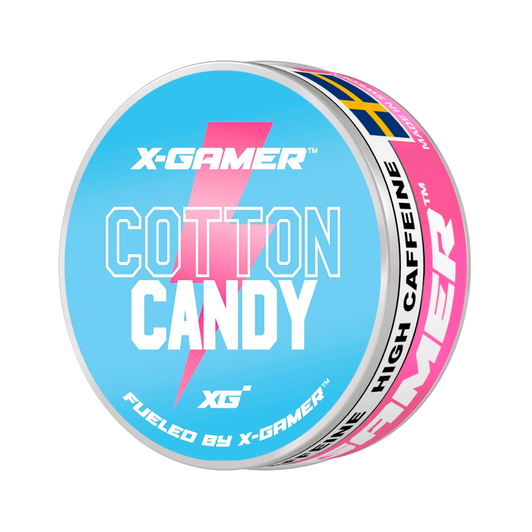 X-Gamer Cotton Candy Energy Pouches, nikotinfri snus med koffein som hjælper til snusstop