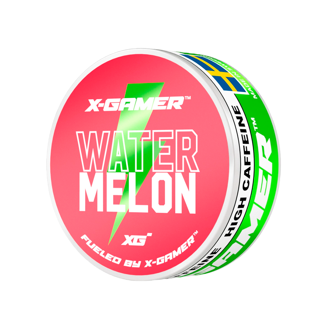 X-Gamer Watermelon Energy Pouches, nikotinfri snus med koffein og smag af vandmelon, som hjælper til snusstop