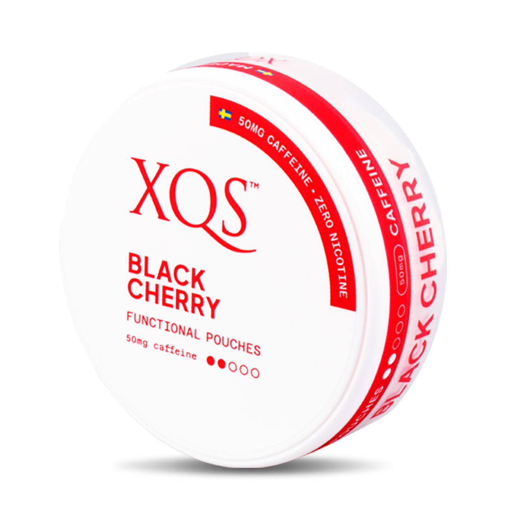 XQS Black Cherry Functional Energy Pouches, nikotinfrie poser med koffein som hjælper til snusstop