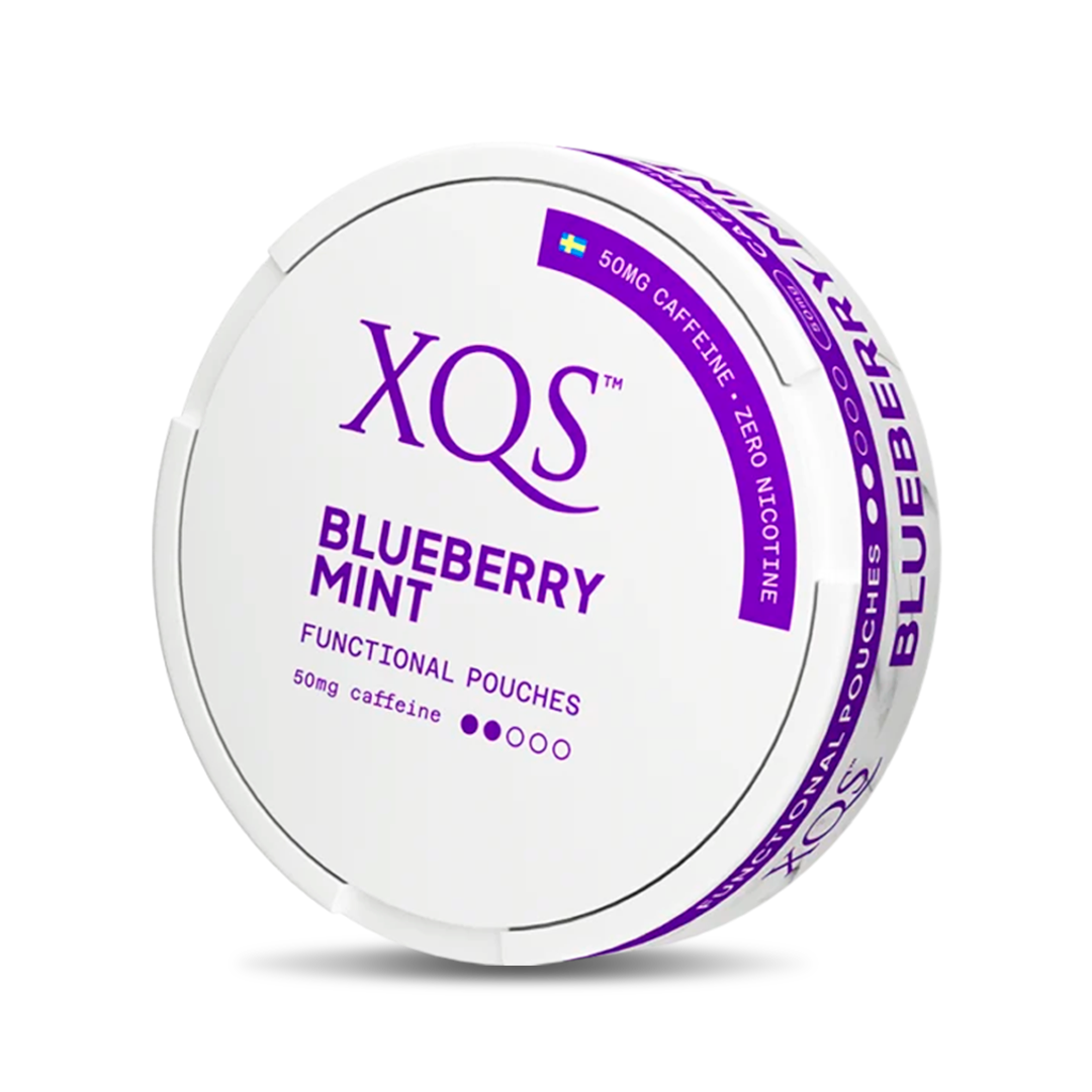 XQS Blueberry Mint Functional Energy Pouches, nikotinfri snus med koffein som hjælper til snusstop