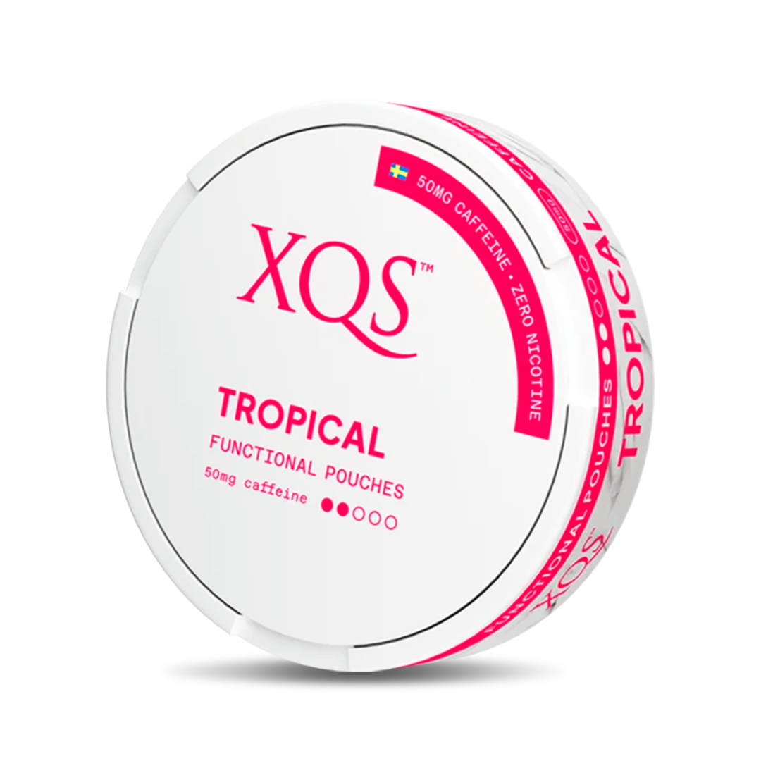 XQS Tropical Functional Energy Pouches, nikotinfrie poser med koffein som hjælper til snusstop